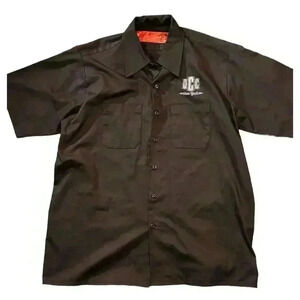 Orange County Choppers VTG XL Black Graphic Button-Up Flames Punk Rock biker